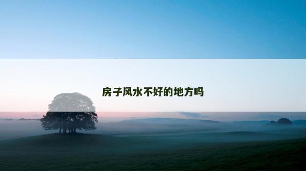 房子风水不好的地方吗