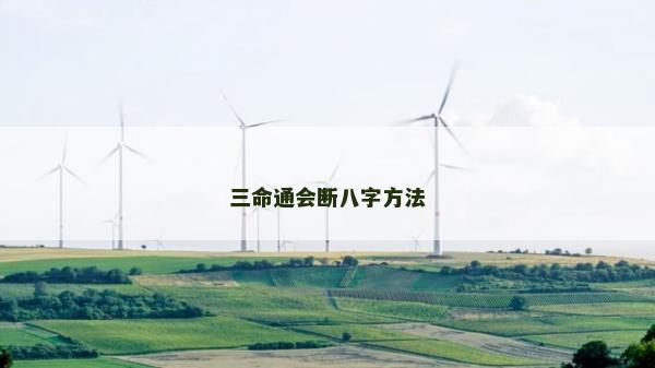 三命通会断八字方法