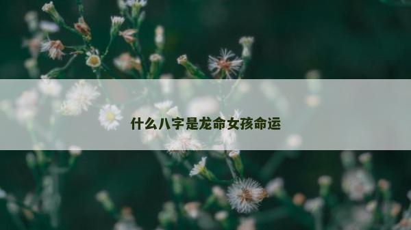 什么八字是龙命女孩命运