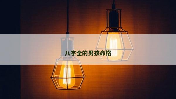 八字全的男孩命格