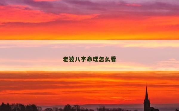 老婆八字命理怎么看
