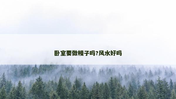 卧室要做幔子吗?风水好吗