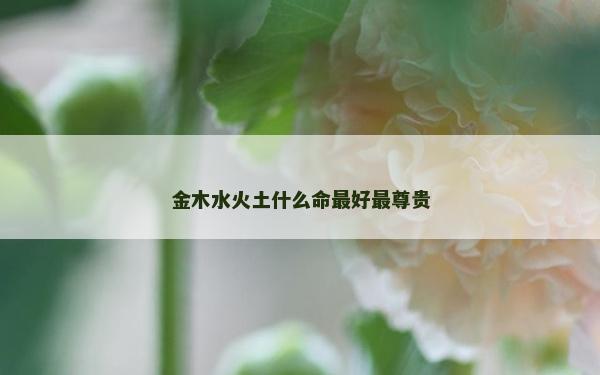 金木水火土什么命最好最尊贵