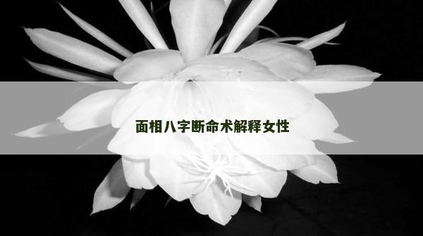 面相八字断命术解释女性