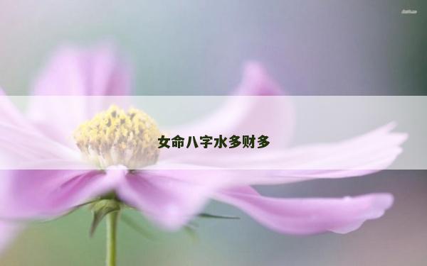 女命八字水多财多