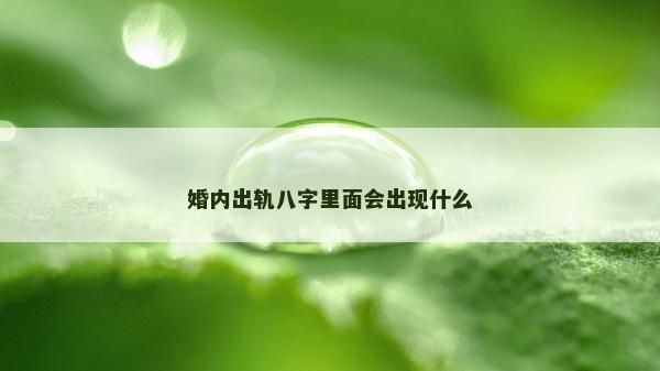 婚内出轨八字里面会出现什么