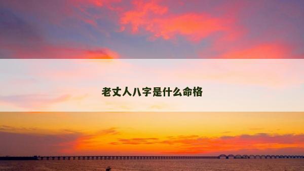 老丈人八字是什么命格