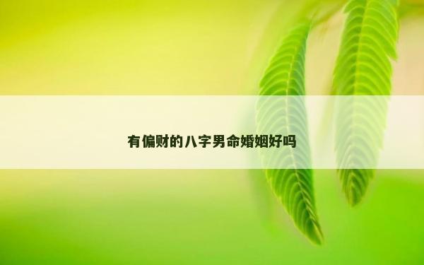 有偏财的八字男命婚姻好吗