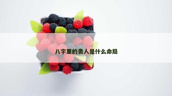 八字里的贵人是什么命局