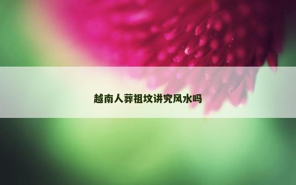 越南人葬祖坟讲究风水吗
