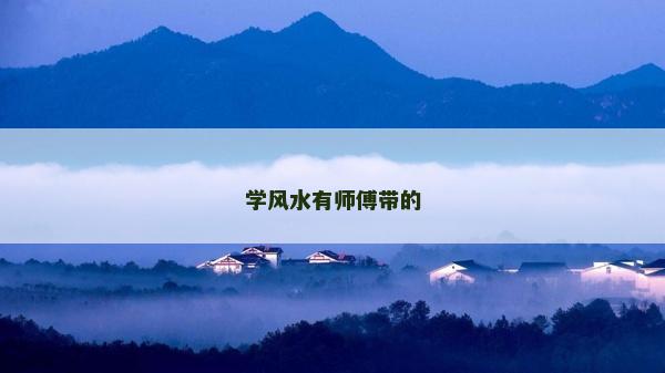 学风水有师傅带的