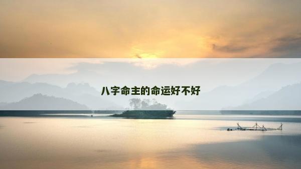 八字命主的命运好不好