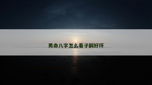 男命八字怎么看子嗣好坏