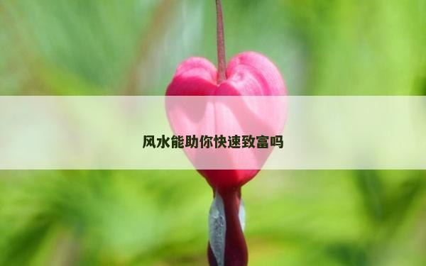 风水能助你快速致富吗