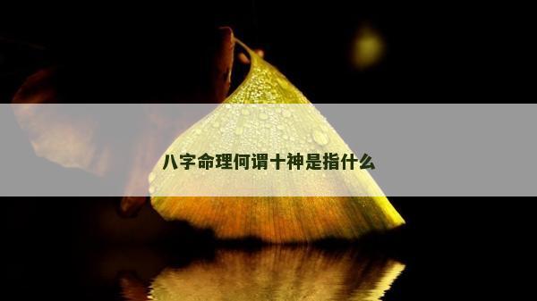 八字命理何谓十神是指什么