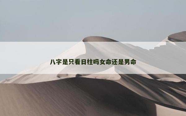 八字是只看日柱吗女命还是男命