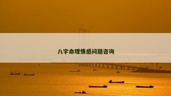 八字命理情感问题咨询