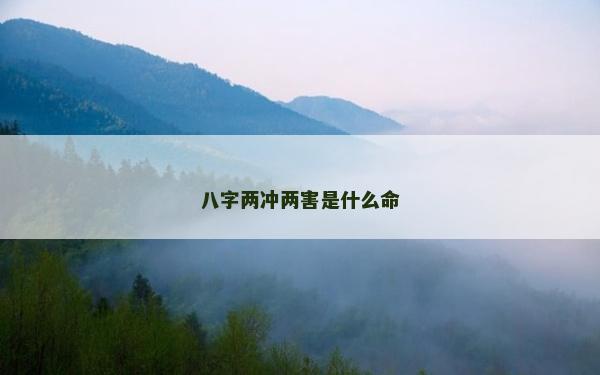 八字两冲两害是什么命