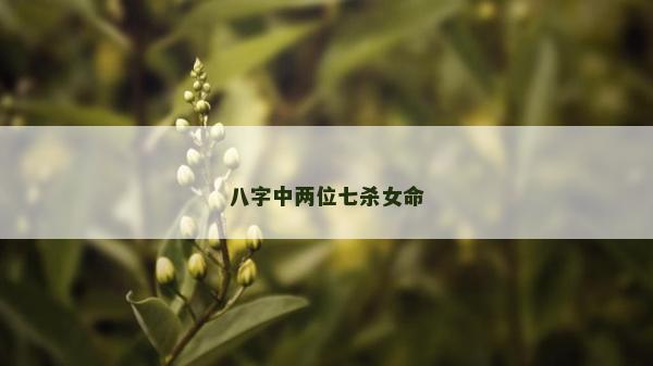 八字中两位七杀女命