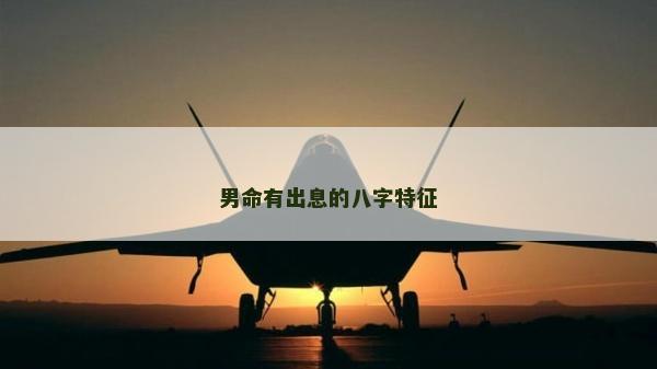 男命有出息的八字特征