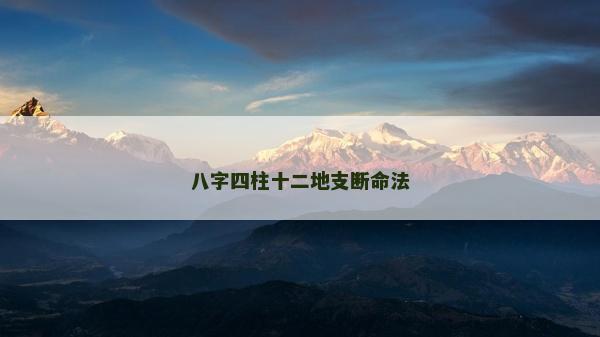 八字四柱十二地支断命法