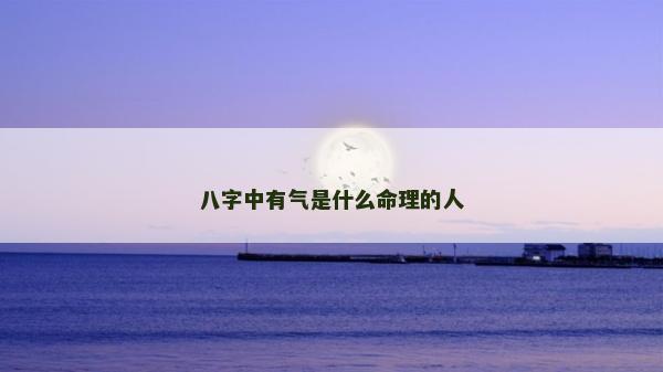 八字中有气是什么命理的人