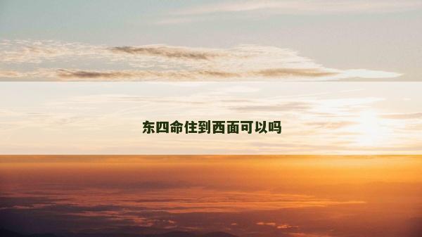 东四命住到西面可以吗