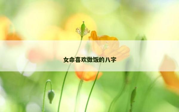 女命喜欢做饭的八字