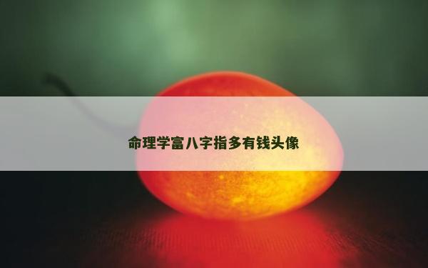 命理学富八字指多有钱头像