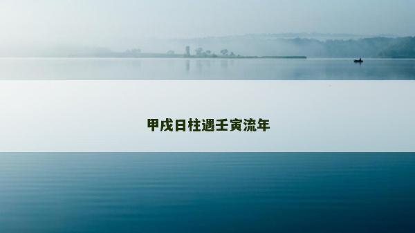 甲戌日柱遇壬寅流年