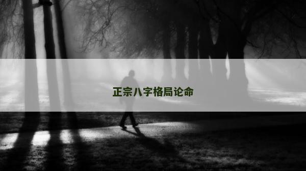 正宗八字格局论命