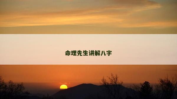 命理先生讲解八字