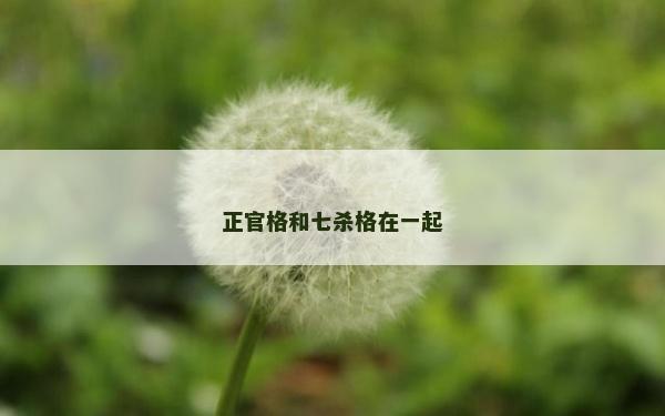 正官格和七杀格在一起