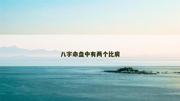 八字命盘中有两个比肩