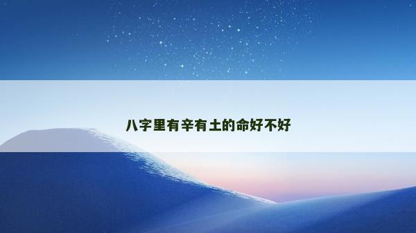 八字里有辛有土的命好不好