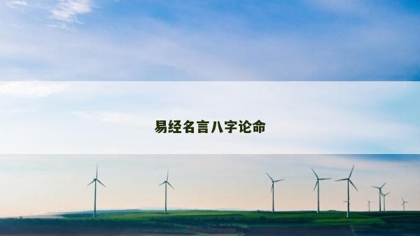 易经名言八字论命