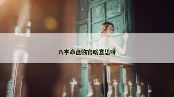 八字命盘临官啥意思呀