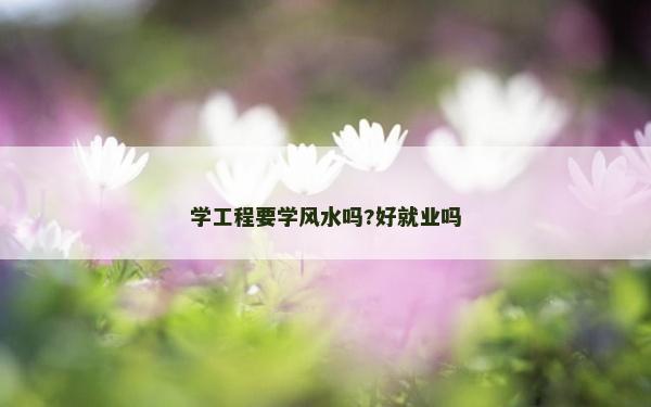 学工程要学风水吗?好就业吗