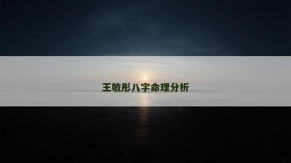 王敏彤八字命理分析