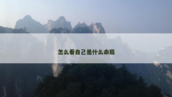 怎么看自己是什么命局