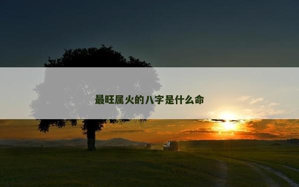 最旺属火的八字是什么命
