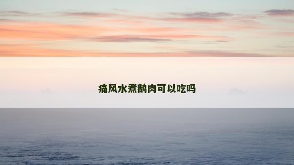 痛风水煮鹅肉可以吃吗