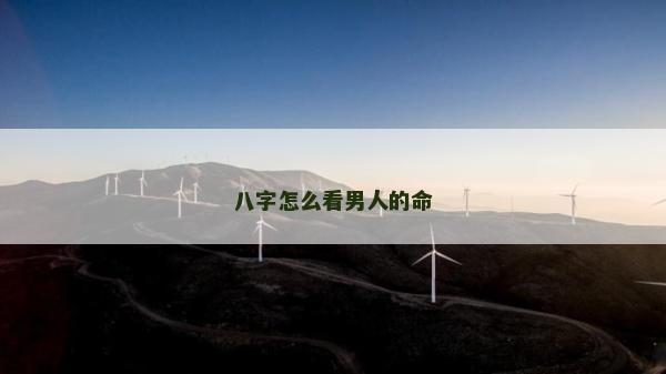 八字怎么看男人的命