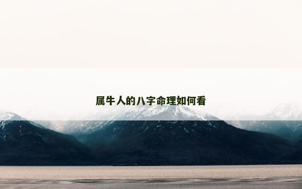 属牛人的八字命理如何看
