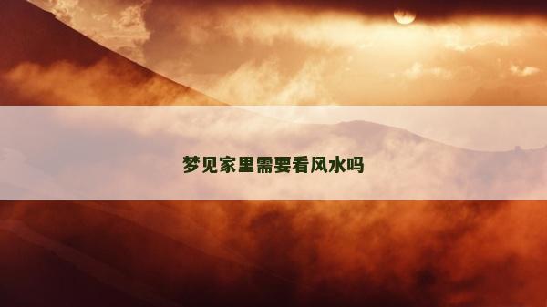 梦见家里需要看风水吗