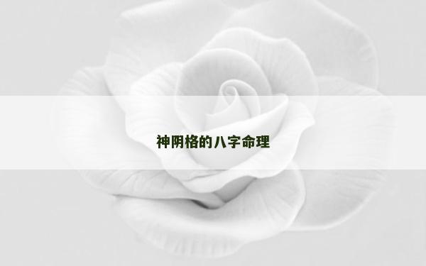 神阴格的八字命理