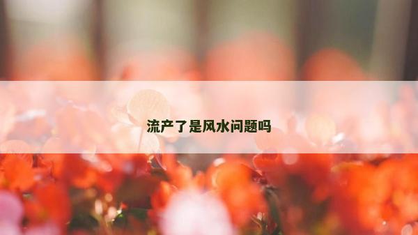 流产了是风水问题吗
