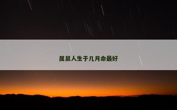 属鼠人生于几月命最好