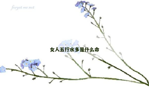 女人五行水多是什么命