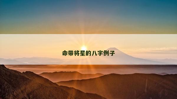 命带将星的八字例子